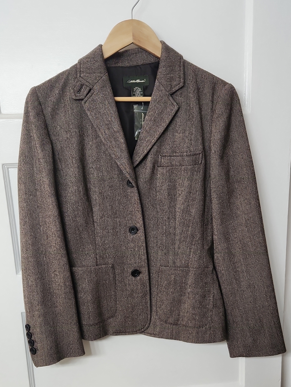 Eddie Bauer Brown Tweed Women's Blazer Jacket -New